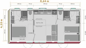 Mobile home Prestige 2bd 2 BATHR | PREMIUM-33m²-covered terrace - TV - DW - SPA - TRAVEL PACK 7J*