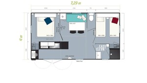 Mobile home Family 2bd | PREMIUM - 28m² - XXL covered terrace - TV - dishwasher - plancha