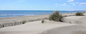 Plage au Grau du Roy depuis les dunes
