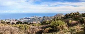 Panorama sur la Méditerranée depuis la Tour de Massane sur les hauteurs d'Argelès-sur-Mer