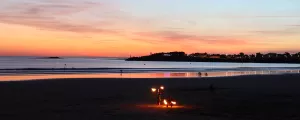 Coucher de soleil sur la page de Jard-Sur-Mer, en Vendée