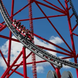 Grand huit du parc d'attraction Port Aventura à Salou en Espagne