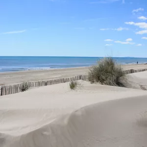 Plage au Grau du Roy depuis les dunes
