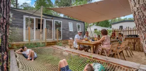 Stacaravan Tribu 5sk | PREMIUM 56m²-AIRCO-2 badkamers-TV-VW-Plancha-Gratis Wifi-overdekt Terras