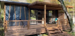 Chalet Portland Premium 35m² - 3 chambres + TV + LV + Terrasse semi couverte