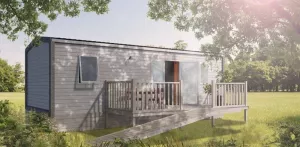 Stacaravan Confort 27m² (2 slaapkamers) voor mindervaliden + terras + TV