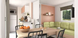 Stacaravan Confort TV PLUS 3 slaapkamers | CONFORT - 30m² - overdekt terras - TV - plancha