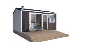 Mobilheim Standard 18m² (1 Schlafzimmer) + TV + Terrasse + BBQ