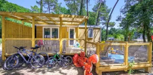 Stacaravan Family 2bed | PREMIUM-28m²-CLIM-TV-LV-Plancha-Wifi gratis-overdekt XXL terras-Roselune