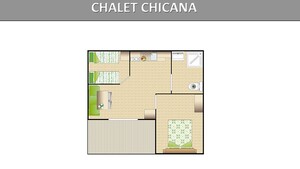 Loggia Confort Chalet 35m² - voor mindervaliden - airconditioning + TV