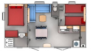 Mobil home 2 chambres 4 places