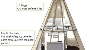 Tipi 4 pers. - 2 chambres - avec WC et SDB-NUITEE