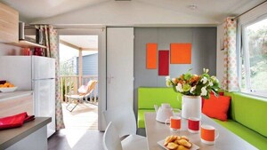 Mobil-home Côté Confort 25m² (2 chambres) + TV + Terrasse intégrée - Arrivée Samedi