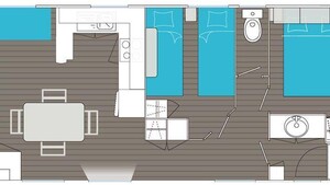 Malediven CONFORT -2 slaapkamers 32m²- *Airconditioning, terras, TV*