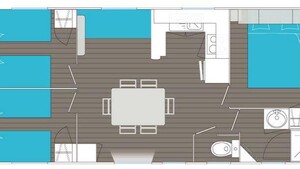Tamaris CLASSIC -3 habitaciones 32m²- *Aire acondicionado, terraza, TV*