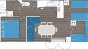 Tribord CONFORT-3 slaapkamers 32m²- *Airconditioning, terras, TV*
