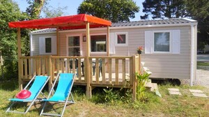 Mobil-home 6/8 pers. - Terrasse couverte - 3 chambres, 1 convertible
