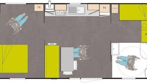 Cottage Caborde voor mindervaliden - 32m² - 2 slaapkamers, volledig toegankelijk voor de rolstoelen