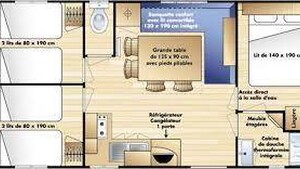 Mobil home LUXE 6/8 pers
