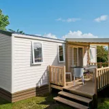 Mobilheim Standard 32m² (3 Schlafzimmer) + TV + Überdachte Terrasse - Anreise Samstag + BBQ