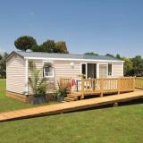 Standaard Houten Rolstoeltoegankelijke Stacaravan 24m² 2 Slaapkamers + TV + Terras