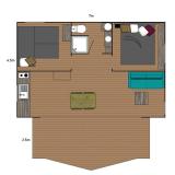 Kabana toilée de luxe - 46 m²